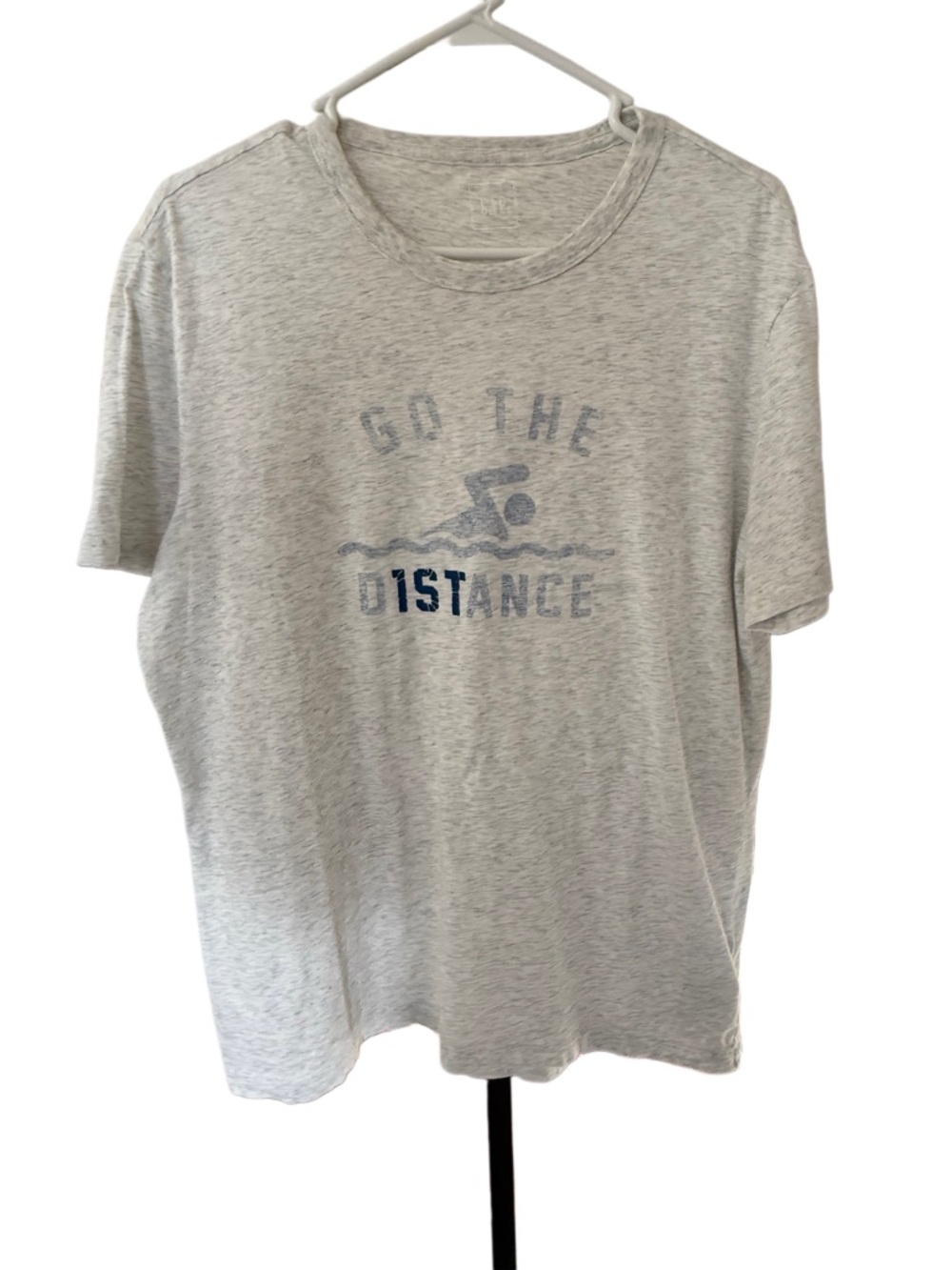 GAP Light Gray and Navy Cotton Tee Large Athletic Swim Graphic Large